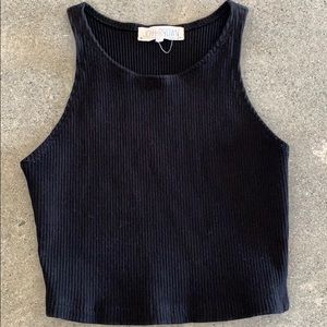 Joan Brown Black crop tee